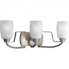 Progress P2796-09 - Wisten Collection Three-Light Brushed Nickel Etched Glass Modern Bath Vanity Light