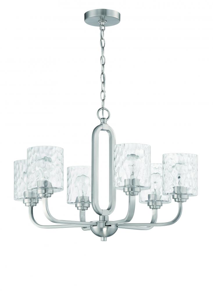 Collins 6 Light Chandelier in Brushed Polished Nickel