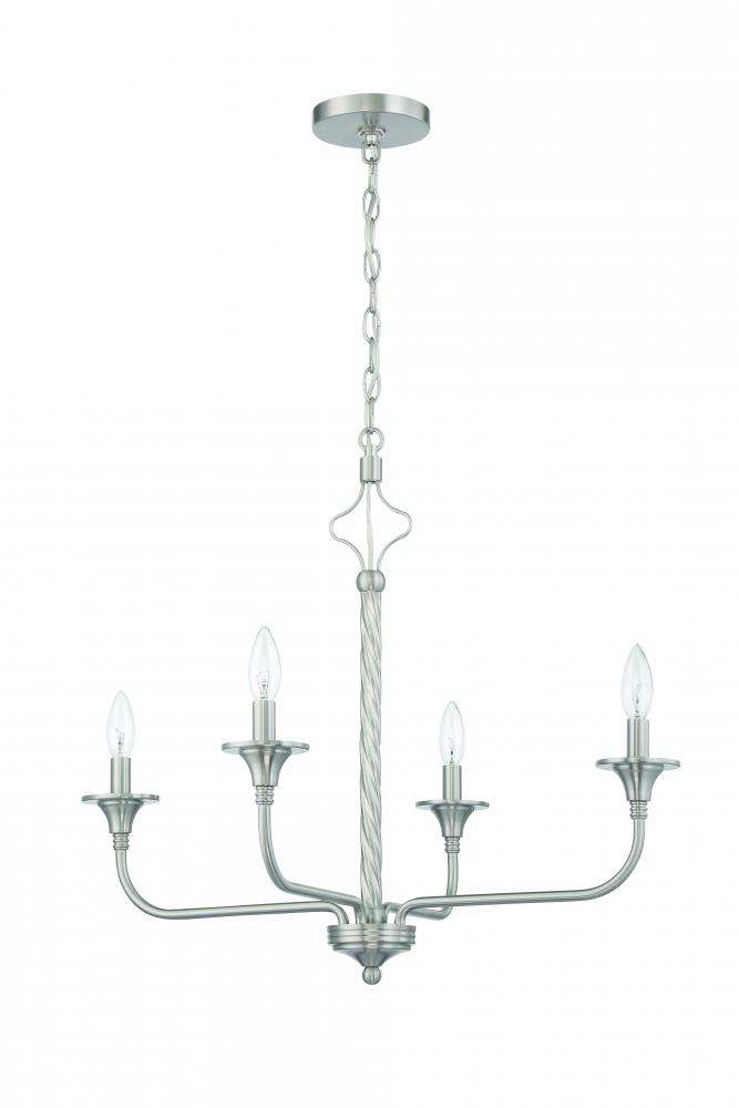 Jolenne 4 Light Chandelier in Brushed Polished Nickel