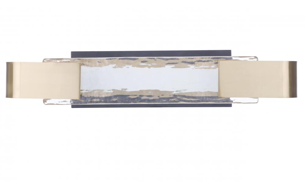 Harmony 1 Light LED Vanity in Flat Black/Satin Brass