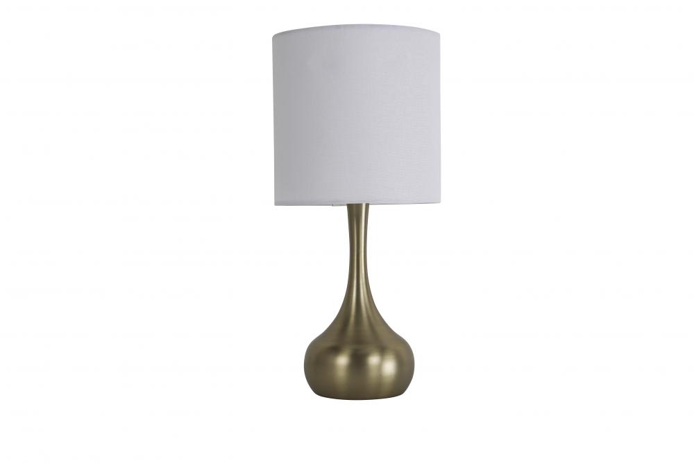 1 Light Metal Base Table Lamp in Satin Brass