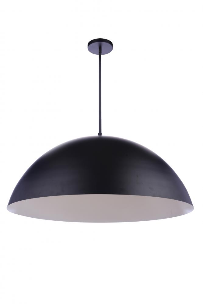 34.75” Diameter Sculptural Statement Dome Pendant in Flat Black