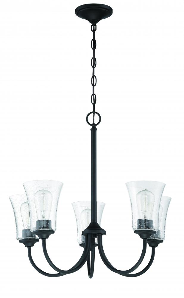 Gwyneth 5 Light Chandelier in Flat Black