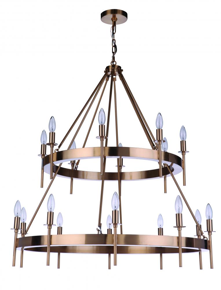 Larrson 18 Light Chandelier in Satin Brass