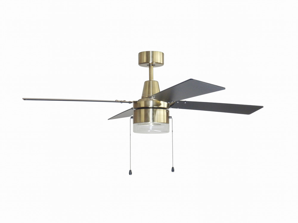 48" Ceiling Fan w/Blades & LED Light Kit, Clear Seeded