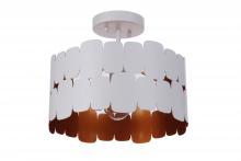 Craftmade 56651-MWWGLR - Sabrina 1 Light Convertible Semi Flush in Matte White/Gold Luster