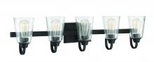  41905-ESP-CS - Grace 5 Light Vanity in Espresso (Clear Seeded Glass)