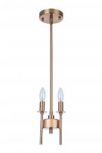  54392-SB - Larrson 2 Light Mini Pendant in Satin Brass