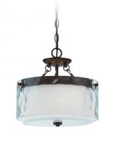  35453-PR - Kenswick 3 Light Convertible Semi Flush/Pendant in Peruvian Bronze