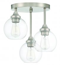  56253-BNK - Glenda 3 Light Semi Flush in Brushed Polished Nickel