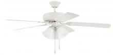  DCF52W5C3W - 52" Decorator's Choice 3 Light in Matte White w/ Matte White Blades