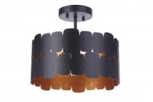 Craftmade 56651-FBGLR - Sabrina 1 Light Convertible Semi Flush in Flat Black/Gold Luster