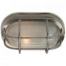  Z396-SS - Oval Bulkhead 1 Light Small Flush/Wall Mount in Stainless Steel