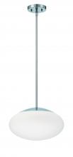 Craftmade 56894-CH-WG - Gaze 1 Light 14" Pendant in Chrome (White Glass)