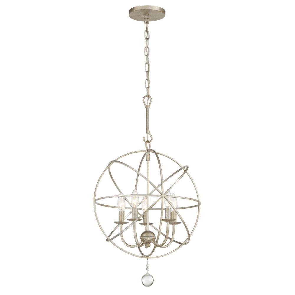 Solaris 5 Light Olde Silver Mini Chandelier