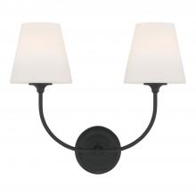  2442-OP-BF - Libby Langdon Sylvan 2 Light Black Forged Sconce