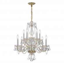 Crystorama 5080-PB-CL-SAQ - Traditional Crystal 10 Light Spectra Crystal Polished Brass Chandelier