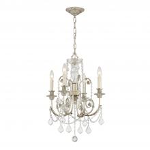 Crystorama 5114-OS-CL-MWP - Regis 4 Light Hand Cut Crystal Olde Silver Mini Chandelier