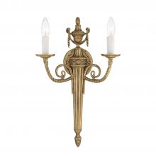  662-MB - Crystorama 2 Light Matte Brass Cast Sconce