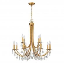  8829-GA-CL-MWP - Bridgehampton 12 Light Hand Cut Crystal Antique Gold Chandelier