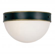 Crystorama CAP-8503-MK-TG - Brian Patrick Flynn Capsule 2 Light Matte Black + Textured Gold Outdoor Flush Mount