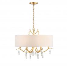  ROL-18806-GA - Rollins 6 Light Antique Gold Chandelier