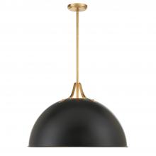  SOT-18017-MK-GA - Soto 3 Light Matte Black + Antique Gold Chandelier