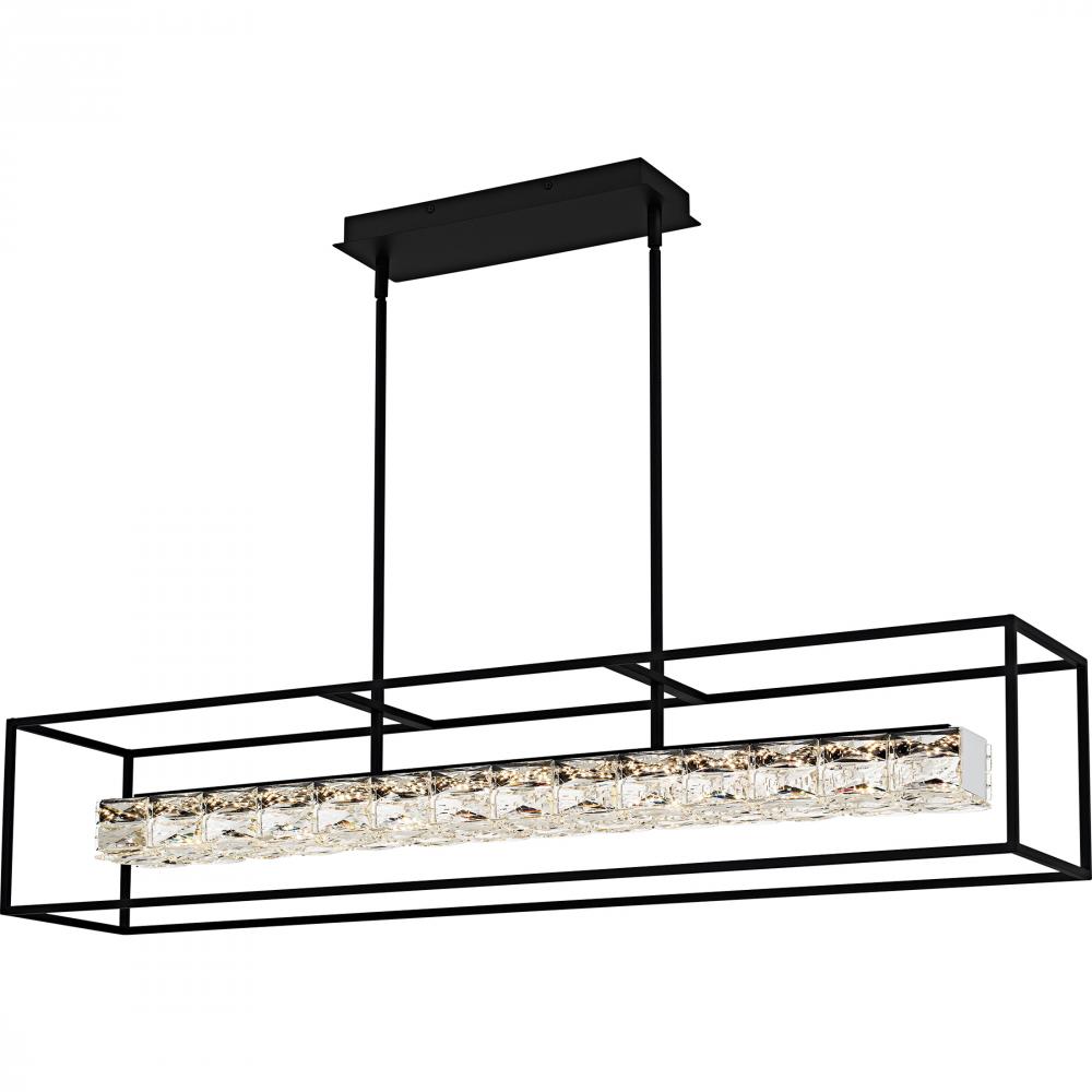 Dazzle Matte Black Linear Chandelier