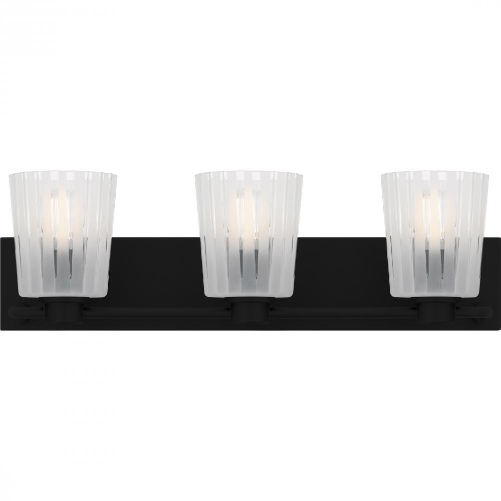 Gray 3-Light Matte Black Bath Light