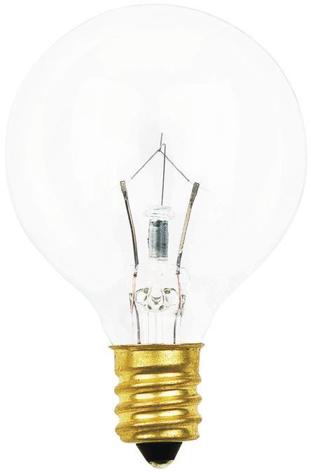 10W G12 1/2 Incandescent Clear E12 (Candelabra) Base, 120 Volt, Box