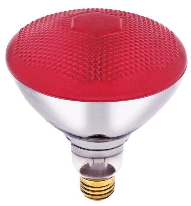 100W BR38 Incandescent Reflector Red Flood E26 (Medium) Base, 120 Volt, Box