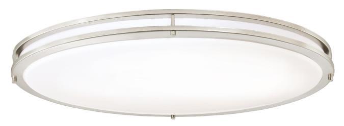 33 in. 35W LED Flush Brushed Nickel Finish White Acrylic Shade