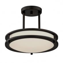 Westinghouse 6355200 - 12 in. 15W LED Semi-Flush Oil Rubbed Bronze Finish Acrylic Shade