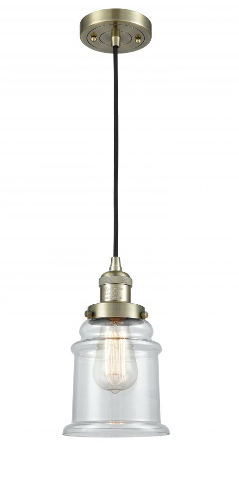 Canton - 1 Light - 6 inch - Antique Brass - Cord hung - Mini Pendant