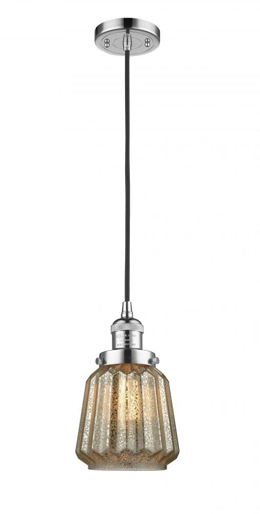 Chatham - 1 Light - 7 inch - Polished Chrome - Cord hung - Mini Pendant