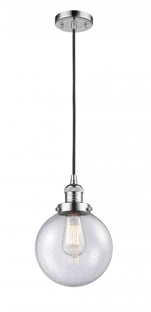 Beacon - 1 Light - 8 inch - Polished Chrome - Cord hung - Mini Pendant