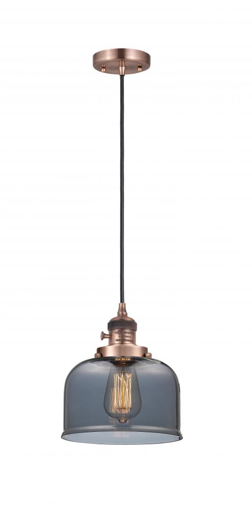 Bell - 1 Light - 8 inch - Antique Copper - Cord hung - Mini Pendant