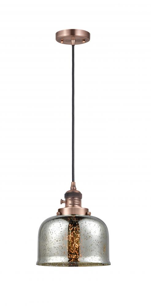 Bell - 1 Light - 8 inch - Antique Copper - Cord hung - Mini Pendant