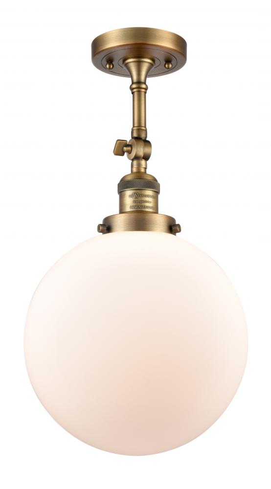 Beacon - 1 Light - 10 inch - Brushed Brass - Semi-Flush Mount