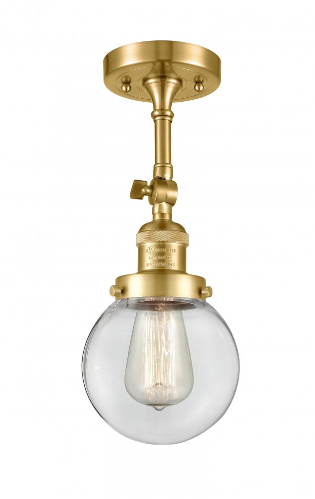 Beacon - 1 Light - 6 inch - Satin Gold - Semi-Flush Mount