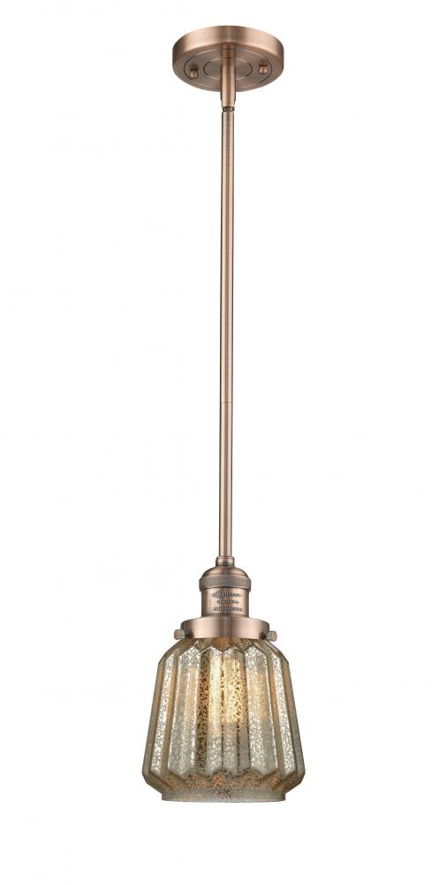 Chatham - 1 Light - 7 inch - Antique Copper - Stem Hung - Mini Pendant