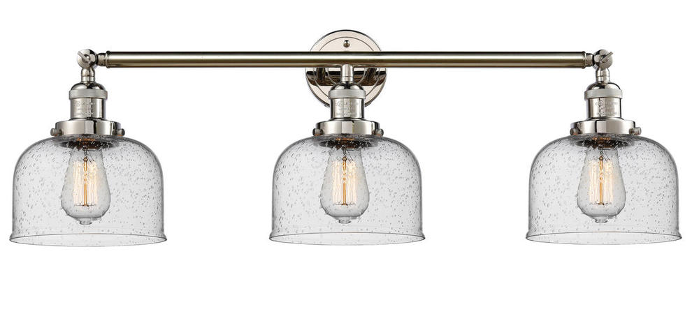 Bell - 3 Light - 32 inch - Polished Nickel - Bath Vanity Light