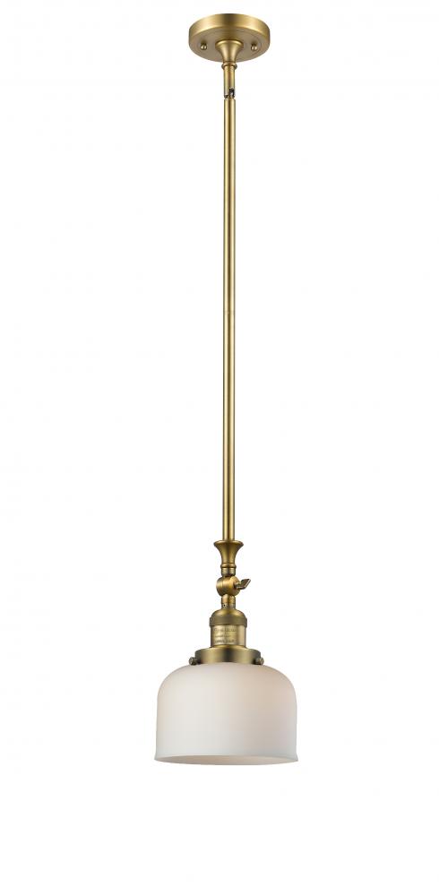 Bell - 1 Light - 8 inch - Brushed Brass - Stem Hung - Mini Pendant