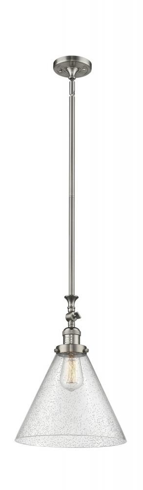 Cone - 1 Light - 12 inch - Brushed Satin Nickel - Stem Hung - Mini Pendant