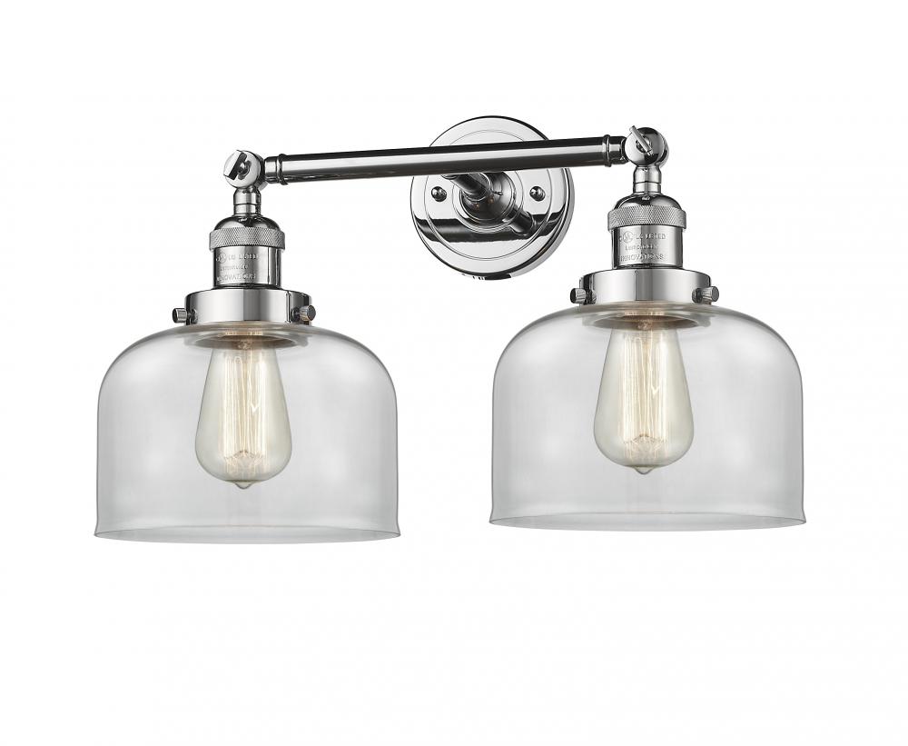 Bell - 2 Light - 19 inch - Polished Chrome - Bath Vanity Light