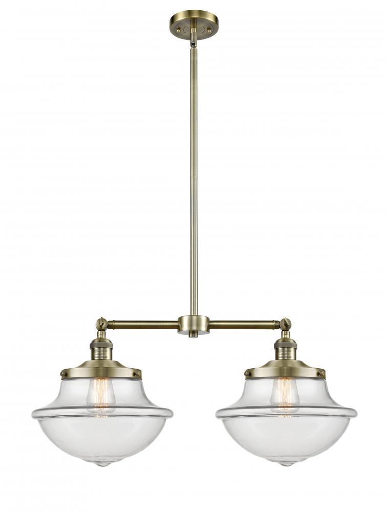 Oxford - 2 Light - 25 inch - Antique Brass - Stem Hung - Island Light