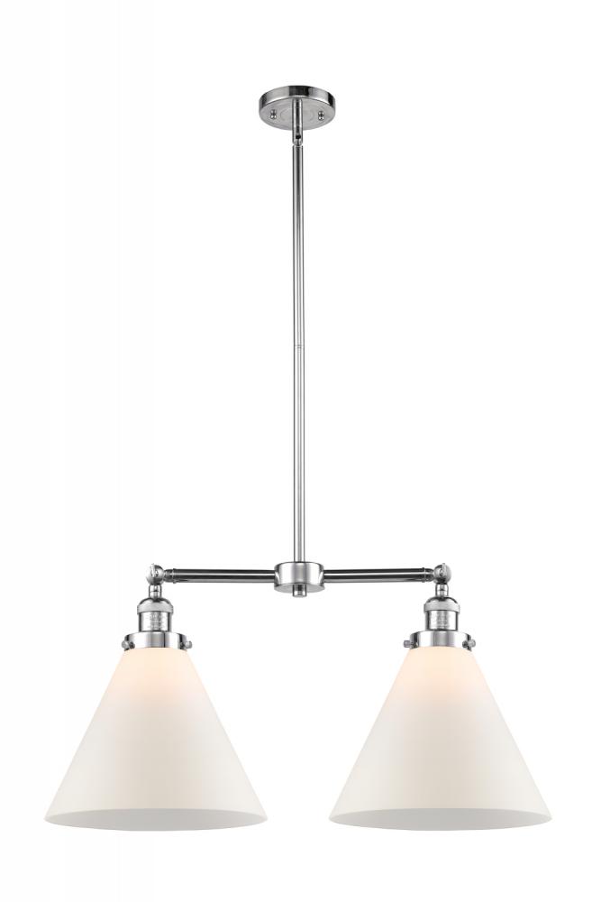 Cone - 2 Light - 21 inch - Polished Chrome - Stem Hung - Island Light