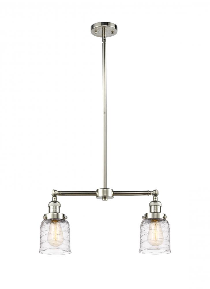 Bell - 2 Light - 21 inch - Polished Nickel - Stem Hung - Island Light