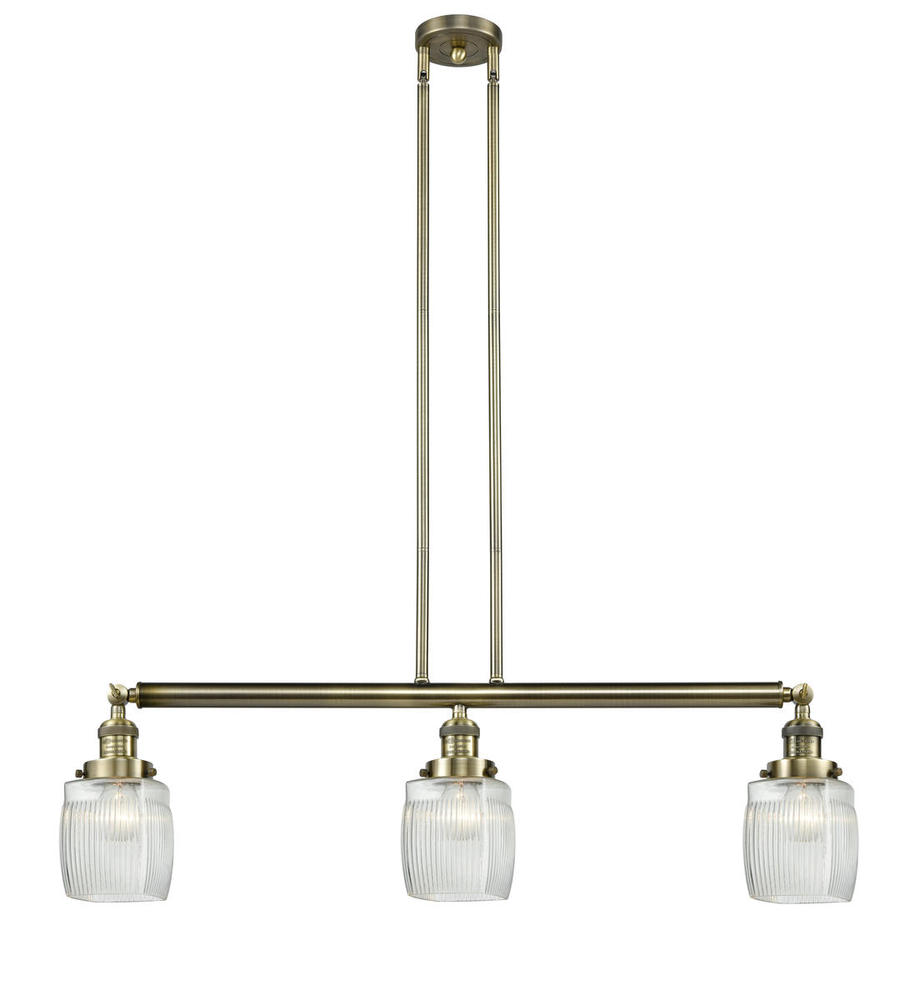 Colton - 3 Light - 38 inch - Antique Brass - Stem Hung - Island Light