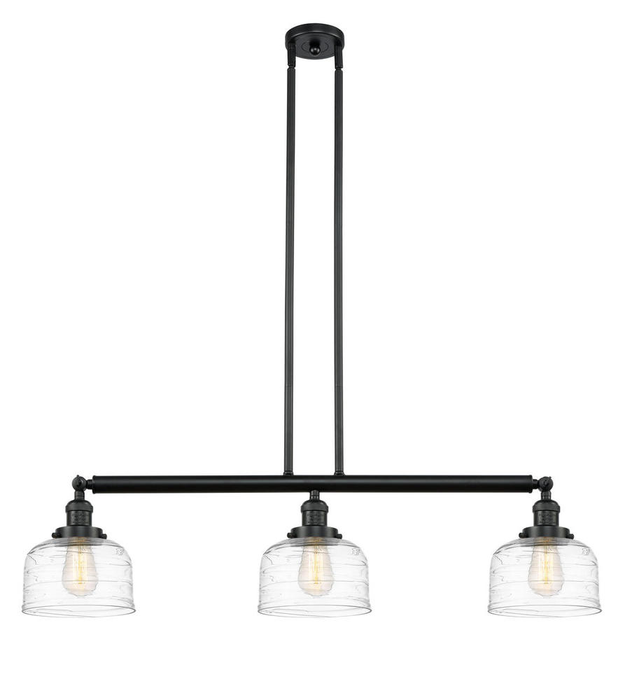 Bell - 3 Light - 41 inch - Matte Black - Stem Hung - Island Light